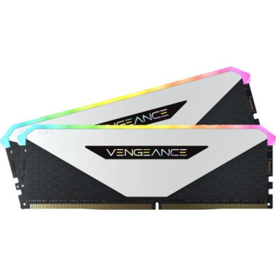 Пам'ять 16Gb x 2 (32Gb Kit) DDR4, 3600 MHz, Corsair Vengeance RGB RT, White, 18-22-22-42, 1.35V, з радіатором (CMN32GX4M2Z3600C18W)