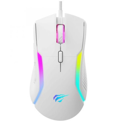 Миша Havit MS1033, White, USB, оптична, 800-8000 dpi, RGB підсвічування, 9 кнопок, 1.6 м (HV-MS1033)