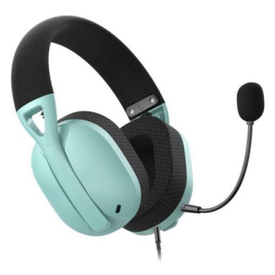 Навушники Hator Hyperpunk 2 USB 7.1, Mint/Black, 3.5 мм / USB, мікрофон, динаміки 50 мм з неодимовим магнітом, 64 Ом, 114 дБ, 1 м + 1.5 м (HTA-848)