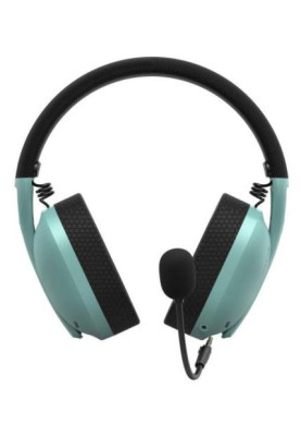 Навушники Hator Hyperpunk 2 USB 7.1, Mint/Black, 3.5 мм / USB, мікрофон, динаміки 50 мм з неодимовим магнітом, 64 Ом, 114 дБ, 1 м + 1.5 м (HTA-848)