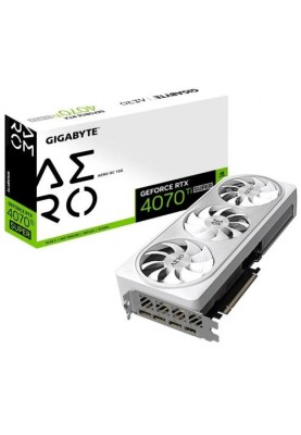 Відеокарта GeForce RTX 4070 Ti SUPER, Gigabyte, AERO OC, 16Gb GDDR6X, 256-bit, HDMI/3xDP, 2655/21000 MHz, 16-pin (GV-N407TSAERO OC-16GD)