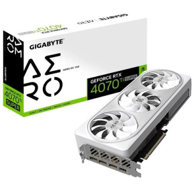 Відеокарта GeForce RTX 4070 Ti SUPER, Gigabyte, AERO OC, 16Gb GDDR6X, 256-bit, HDMI/3xDP, 2655/21000 MHz, 16-pin (GV-N407TSAERO OC-16GD)