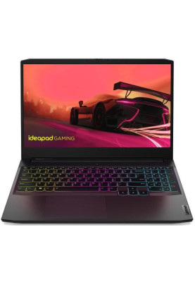 Ноутбук 15" Lenovo Gaming 3 15ACH6 (82K202B9RA) Shadow Black 15.6" FullHD 1920x1080 IPS матовий, AMD Ryzen 5 5500H 3.3-4.2GHz, RAM 16GB, SSD 512GB, nVidia GeForce RTX 2050 4GB, DOS, підсвічування клавіатури
