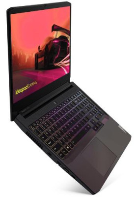 Ноутбук 15" Lenovo Gaming 3 15ACH6 (82K202B9RA) Shadow Black 15.6" FullHD 1920x1080 IPS матовий, AMD Ryzen 5 5500H 3.3-4.2GHz, RAM 16GB, SSD 512GB, nVidia GeForce RTX 2050 4GB, DOS, підсвічування клавіатури