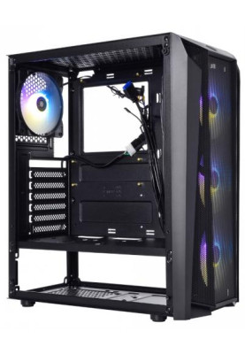 Корпус Qube BOREY Black, без БЖ, Mini Tower, ATX, Mini ITX, 1хUSB 3.0, 2хUSB 2.0, 390x190x440 мм, 4.35 кг (BOREY_F5NU3)