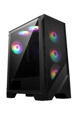 Корпус MSI MAG FORGE 120A AIRFLOW, Black, без БЖ, Mid Tower, для ATX / Micro-ATX / Mini-ITX, 2xUSB 3.2, макс. CPU - 160 мм / VGA - 330 мм, 6x120 мм ARGB, бічна панель із загартованого скла 3 мм