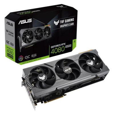 Відеокарта GeForce RTX 4080 SUPER, Asus, TUF GAMING OC, 16Gb GDDR6X, 256-bit, 2xHDMI/3xDP, 2640/23000 MHz, 16-pin (TUF-RTX4080S-O16G-GAMING)