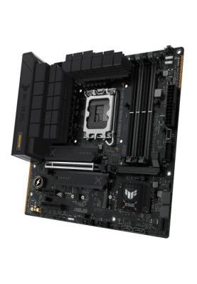 Материнська плата LGA1700, Asus TUF GAMING B760M-PLUS WIFI II, B760, 4xDDR5, Int.Video(CPU), 4xSATA3, 3xM.2, 1xPCI-E 5.0 x16, 1xPCI-E 4.0 x4, 1xPCI-E 3.0 x1, Realtek 7.1, Realtek 2.5Gb, WiFi 6E, Bluetooth 5.3, 6xUSB3.2/7xUSB2.0, HDMI/DP, MicroATX
