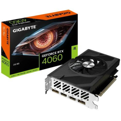 Відеокарта GeForce RTX 4060, Gigabyte, 8Gb GDDR6, 128-bit, 2xHDMI/2xDP, 2460/17000 MHz, 8-pin (GV-N4060D6-8GD)