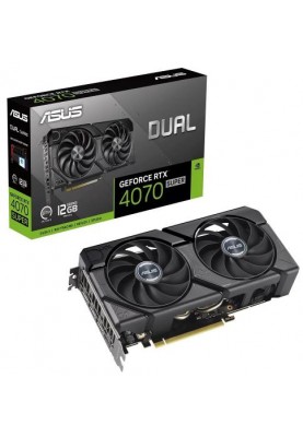 Відеокарта GeForce RTX 4070 SUPER, Asus, DUAL EVO, 12Gb GDDR6X, 192-bit, HDMI/3xDP, 2505/21000 MHz, 16-pin (DUAL-RTX4070S-12G-EVO)