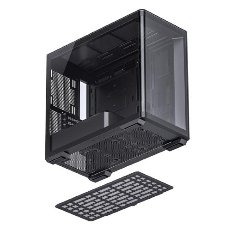 Корпус Jonsbo D300, Black, без БЖ, Mini Tower, для Micro ATX / Mini ITX, 1xType-C / 2xUSB 3.0, макс. CPU - 180 мм / VGA - 430 мм, бічна та передня панель із загартованого скла