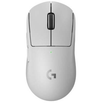 Миша бездротова Logitech PRO X SUPERLIGHT 2, White, USB, 100 - 32 000 dpi, оптична (датчик HERO 25K), 5 кнопок, гібридні перемикачі LIGHTFORCE, вбудована пам'ять, акумулятор (910-006638)