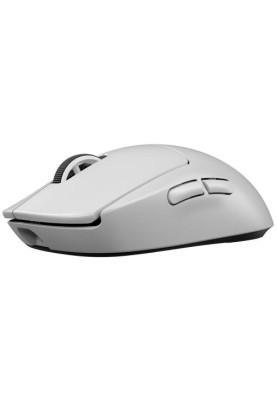 Миша бездротова Logitech PRO X SUPERLIGHT 2, White, USB, 100 - 32 000 dpi, оптична (датчик HERO 25K), 5 кнопок, гібридні перемикачі LIGHTFORCE, вбудована пам'ять, акумулятор (910-006638)