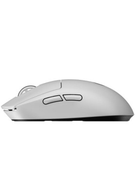 Миша бездротова Logitech PRO X SUPERLIGHT 2, White, USB, 100 - 32 000 dpi, оптична (датчик HERO 25K), 5 кнопок, гібридні перемикачі LIGHTFORCE, вбудована пам'ять, акумулятор (910-006638)