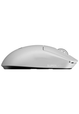 Миша бездротова Logitech PRO X SUPERLIGHT 2, White, USB, 100 - 32 000 dpi, оптична (датчик HERO 25K), 5 кнопок, гібридні перемикачі LIGHTFORCE, вбудована пам'ять, акумулятор (910-006638)