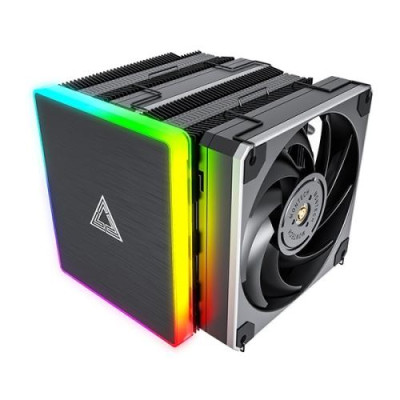 Кулер для процесора Montech Metal DT24 Premium, алюміній/мідь, 2x120 мм, для Intel 1700/1200/115x, AMD AMx/FMx, до 270 Вт, висота 158 мм, алюмінієва кришка з ARGB підсвічуванням