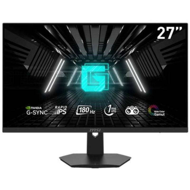 Монітор 27" MSI G274F, Black, WLED, Rapid IPS, 1920x1080 (16:9), 1 мс, 180 Гц, 250 кд/м², 1000:1, 178°/178°, 2xHDMI/DP, VESA 75x75 мм, G-Sync Compatible