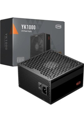 Блок живлення 1000 Вт, PcCooler YK1000, Black, 80+ Bronze, Active PFC, 13.5 см, 2xMolex / 6xSATA / 1x16-pin (450 Вт) / 4x6+2-pin / 2x4+4-pin / 1x20+4-pin, захист OVP/UVP/OCP/SCP/OTP/OPP/SPD, ATX 3.1