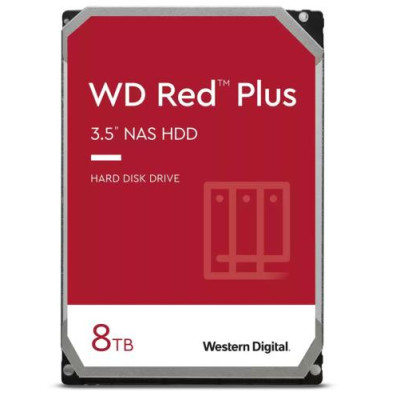 Жорсткий диск 3.5" 8Tb Western Digital Red Plus, SATA3, 256 Мб, 5640 об/хв (WD80EFPX)