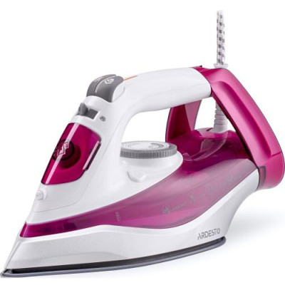 Праска Ardesto IR-C2230-BUR, White/Purple, 2200W, кераміка, паровий удар, резервур 300мл, захист від кальцинації, антикрапля, плавне регулювання потужності пари, автоматичне відключення, мірний стакан для води, горизонтальне відпарювання