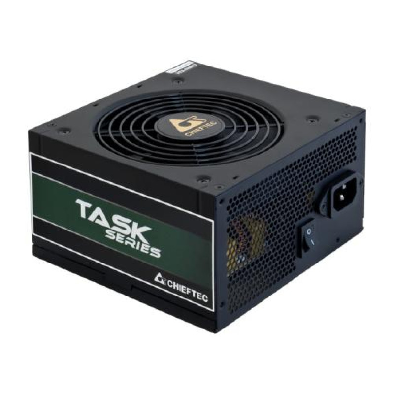 Блок живлення 400 Вт, Chieftec TASK, Black, 80+ Bronze, Active PFC, 12 см, 3xMolex / 5xSATA / 1x6+2-pin / 1x4+4-pin / 1x20+4-pin, захист OPP/OVP/SCP/SIP, ATX v2.3 (TPS-400S)