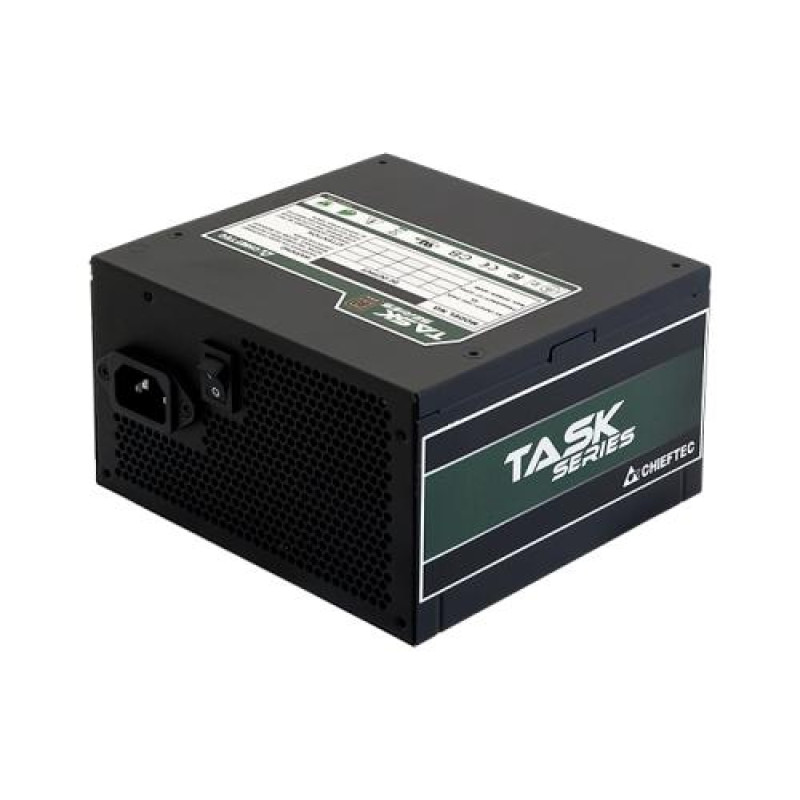 Блок живлення 400 Вт, Chieftec TASK, Black, 80+ Bronze, Active PFC, 12 см, 3xMolex / 5xSATA / 1x6+2-pin / 1x4+4-pin / 1x20+4-pin, захист OPP/OVP/SCP/SIP, ATX v2.3 (TPS-400S)