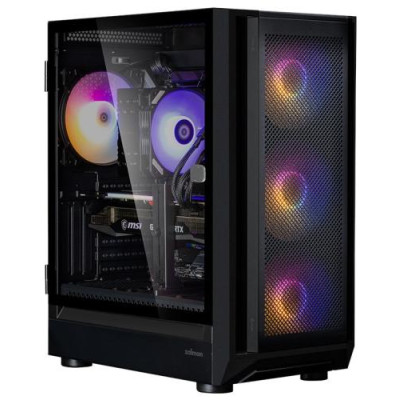 Корпус Zalman i6, Black, Mid Tower, без БЖ, для E-ATX / ATX / Micro ATX / Mini ITX, 1xType-C / 1xUSB 3.0 / 1xUSB 2.0, макс. CPU - 180 мм / VGA - 355 мм, 4x140 мм RGB, бічна панель із загартованого скла