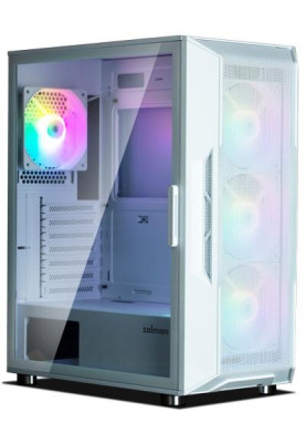 Корпус Zalman i3 NEO, White, Mid Tower, без БЖ, для ATX / Micro ATX / Mini ITX, 2xUSB 3.0 / 1xUSB 2.0, макс. CPU - 162 мм / VGA - 355 мм, 4x120 мм RGB, бічна панель із загартованого скла