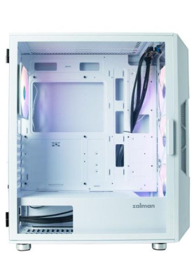 Корпус Zalman i3 NEO, White, Mid Tower, без БЖ, для ATX / Micro ATX / Mini ITX, 2xUSB 3.0 / 1xUSB 2.0, макс. CPU - 162 мм / VGA - 355 мм, 4x120 мм RGB, бічна панель із загартованого скла