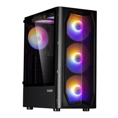 Корпус Zalman N4 (Rev.1), Black, Mid Tower, 700 Вт (ZM700-TXII), для ATX / Micro ATX / Mini ITX, 1xUSB 3.0 / 2xUSB 2.0, макс. CPU - 163 мм / VGA - 315 мм, 3x140 мм RGB / 3x120 мм RGB, бічна панель із загартованого скла