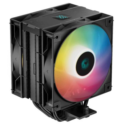 Кулер для процесора Deepcool AG400 DIGITAL PLUS, Black, алюміній/мідь, 2x120 мм ARGB, для Intel 1700/1200/115x, AMD AMx/FMx, цифровий екран, висота 153 мм (R-AG400-BKADMP-G-1)