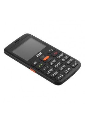 Мобільний телефон 2E T180 MAX, Black, DualSim (miniSIM), 2G, 2.31'' (320x240, TN), 32Mb, microSD (до 16Gb), 0.3 Mp, LED ліхтарик, FM-радіо, Bluetooth, Type-C, 1000 mAh, 87 г