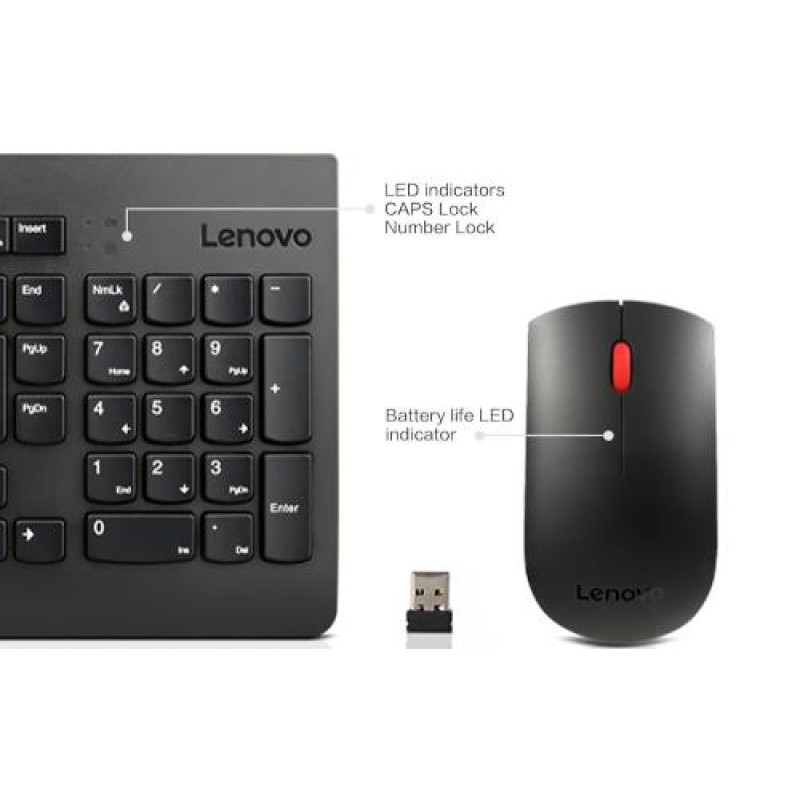 Комплект бездротовий Lenovo 510 Combo, Black, USB 2.4GHz (GX31D64836)