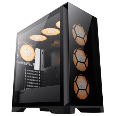 Корпус GameMax Leader TG, Black, без БЖ, Full Tower, E-ATX / ATX / MicroATX / Mini-ITX, 1xType-C / 1xUSB 3.0 / 1xUSB 2.0, макс. CPU - 170 мм / VGA - 410 мм, 4x120 мм ARGB, бічна панель із загартованого скла, PWM ARGB Hub