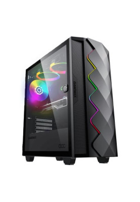 Корпус GameMax Diamond COC, Black, без БП, Midi Tower, E-ATX / ATX / Micro ATX / Mini-ITX, 1xUSB 3.1 / 1xUSB 2.0, макс. CPU - 170 мм / VGA - 340 мм, 1x120 мм ARGB, бічна панель із загартованого скла