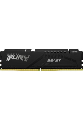 Пам'ять 16Gb x 2 (32Gb Kit) DDR5, 6400MHz, Kingston Fury Beast (XMP), Black, 32-39-39, 1.4V, з радіатором (KF564C32BBK2-32)