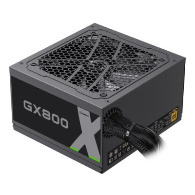 Блок живлення 800 Вт, GameMax GX-800, Black, 80+ Gold, Active PFC, 12 см, 3xMolex / 6xSATA / 4x6+2-pin / 2x4+4-pin / 1x20+4-pin, захист OVP / UVP / OCP / OLP / OPP / SCP