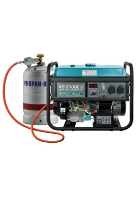 Газобензиновий генератор Konner&Sohnen KS 5000E G, Black/Blue, 4 кВт (макс. 4.5 кВт), ручний/електро стартер, 4-тактний, 50 Гц, 25 л, до 95 дБ, IP23, 680x545x550 мм, 77 кг