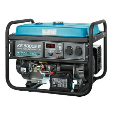 Газобензиновий генератор Konner&Sohnen KS 5000E G, Black/Blue, 4 кВт (макс. 4.5 кВт), ручний/електро стартер, 4-тактний, 50 Гц, 25 л, до 95 дБ, IP23, 680x545x550 мм, 77 кг