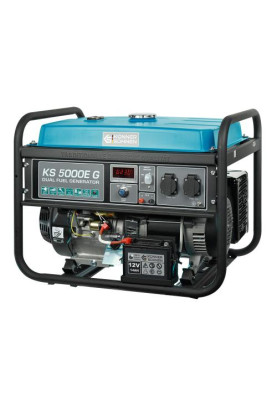 Газобензиновий генератор Konner&Sohnen KS 5000E G, Black/Blue, 4 кВт (макс. 4.5 кВт), ручний/електро стартер, 4-тактний, 50 Гц, 25 л, до 95 дБ, IP23, 680x545x550 мм, 77 кг
