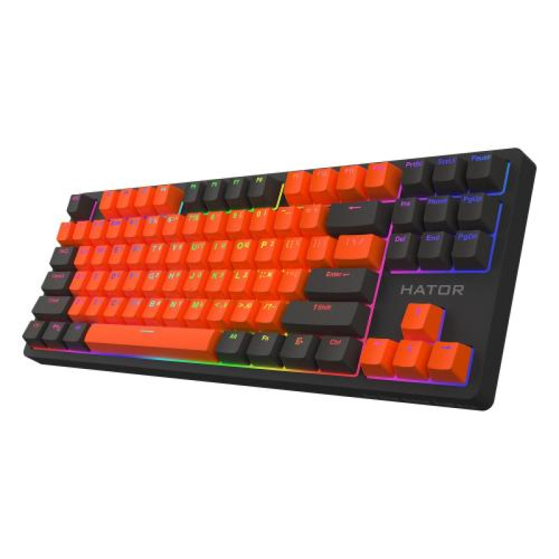 Клавіатура Hator Rockfall 2 Mecha, Signature Edition Black/Orange/Black, USB, механічна (перемикачі Aurum "Orange"), RGB підсвічування з індивідуальним налаштуванням кожної кнопки (HTK-520-BOB)
