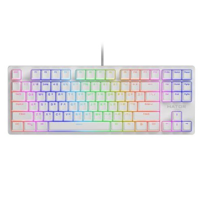 Клавіатура Hator Rockfall 2 TKL Mecha, White, USB, механічна (перемикачі Aurum "Indigo"), RGB підсвічування з індивідуальним налаштуванням кожної кнопки (HTK-521)
