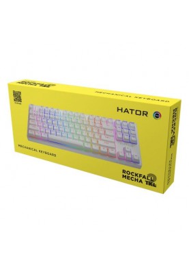 Клавіатура Hator Rockfall 2 TKL Mecha, White, USB, механічна (перемикачі Aurum "Indigo"), RGB підсвічування з індивідуальним налаштуванням кожної кнопки (HTK-521)