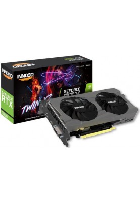 Відеокарта GeForce RTX 3050, Inno3D, TWIN X2, 6Gb GDDR6, 96-bit, DVI-D/HDMI/DP, 1470/14000 MHz (N30502-06D6-1711VA60)