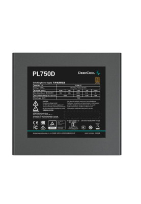 Блок живлення 750 Вт, Deepcool PL750D, Black, 80+ Bronze, Active PFC, 12 см HYB, 2xMolex / 6xSATA / 1x16-pin / 3x6+2-pin / 2x4+4-pin / 1x20+4-pin, захист OPP/OVP/SCP/OTP/OCP/UVP/SIP/NLO, ATX12V V3.0 (R-PL750D-FC0B-EU-V2)