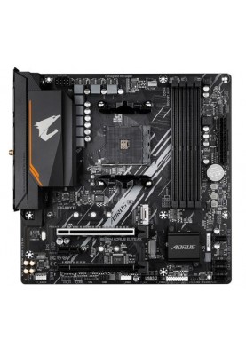 Мат.плата AM4 (B550) Gigabyte B550M AORUS ELITE AX, B550, 4xDDR4, Int.Video(CPU), 4xSATA3, 2xM.2, 1xPCI-E 4.0 x16, 1xPCI-E 3.0 x16, 1xPCI-E 3.0 x1, ALC887, GLan, WiFi 6E, Bluetooth 5.3, 6xUSB3.2/6xUSB2.0, DVI-D/HDMI, MicroATX