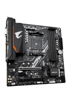 Мат.плата AM4 (B550) Gigabyte B550M AORUS ELITE AX, B550, 4xDDR4, Int.Video(CPU), 4xSATA3, 2xM.2, 1xPCI-E 4.0 x16, 1xPCI-E 3.0 x16, 1xPCI-E 3.0 x1, ALC887, GLan, WiFi 6E, Bluetooth 5.3, 6xUSB3.2/6xUSB2.0, DVI-D/HDMI, MicroATX