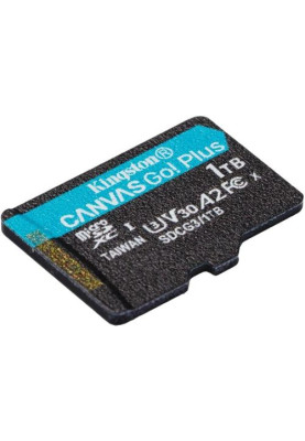 Карта пам'яті microSDXC, 1Tb, Kingston Canvas Go! Plus, Class 10 UHS-I U3 V30 A2, без адаптера, до 170/90 МБ/с (SDCG3/1TBSP)