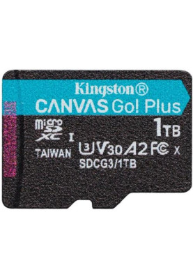 Карта пам'яті microSDXC, 1Tb, Kingston Canvas Go! Plus, Class 10 UHS-I U3 V30 A2, без адаптера, до 170/90 МБ/с (SDCG3/1TBSP)