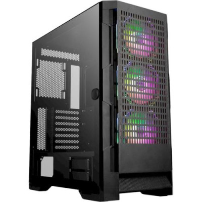 Корпус Frontier MALAVI, Black, без БЖ, Midi Tower, для E-ATX / ATX / MicroATX / Mini-ITX, 1xType-C / 2xUSB 3.0, макс. CPU - 175 мм / VGA - 385 мм, 3x120 мм АRGB, бічна панель із загартованого скла